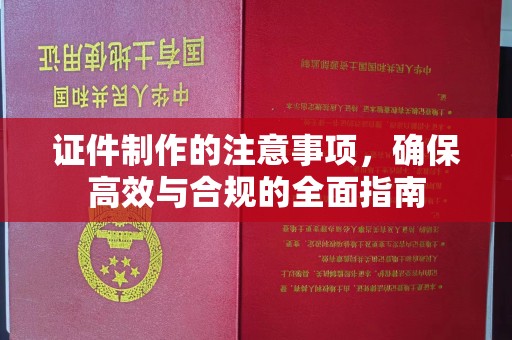 大涌证件制作的注意事项，确保高效与合规的全面指南