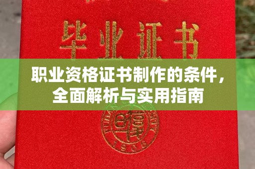 大涌职业资格证书制作的条件，全面解析与实用指南